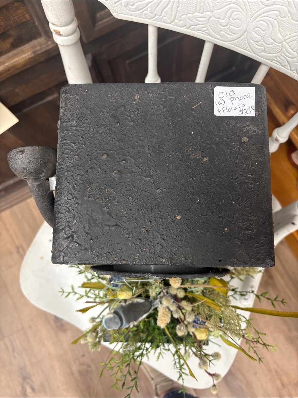 Handmade Black Vintage-Style Floral Clock Planter - Picture 7 of 7